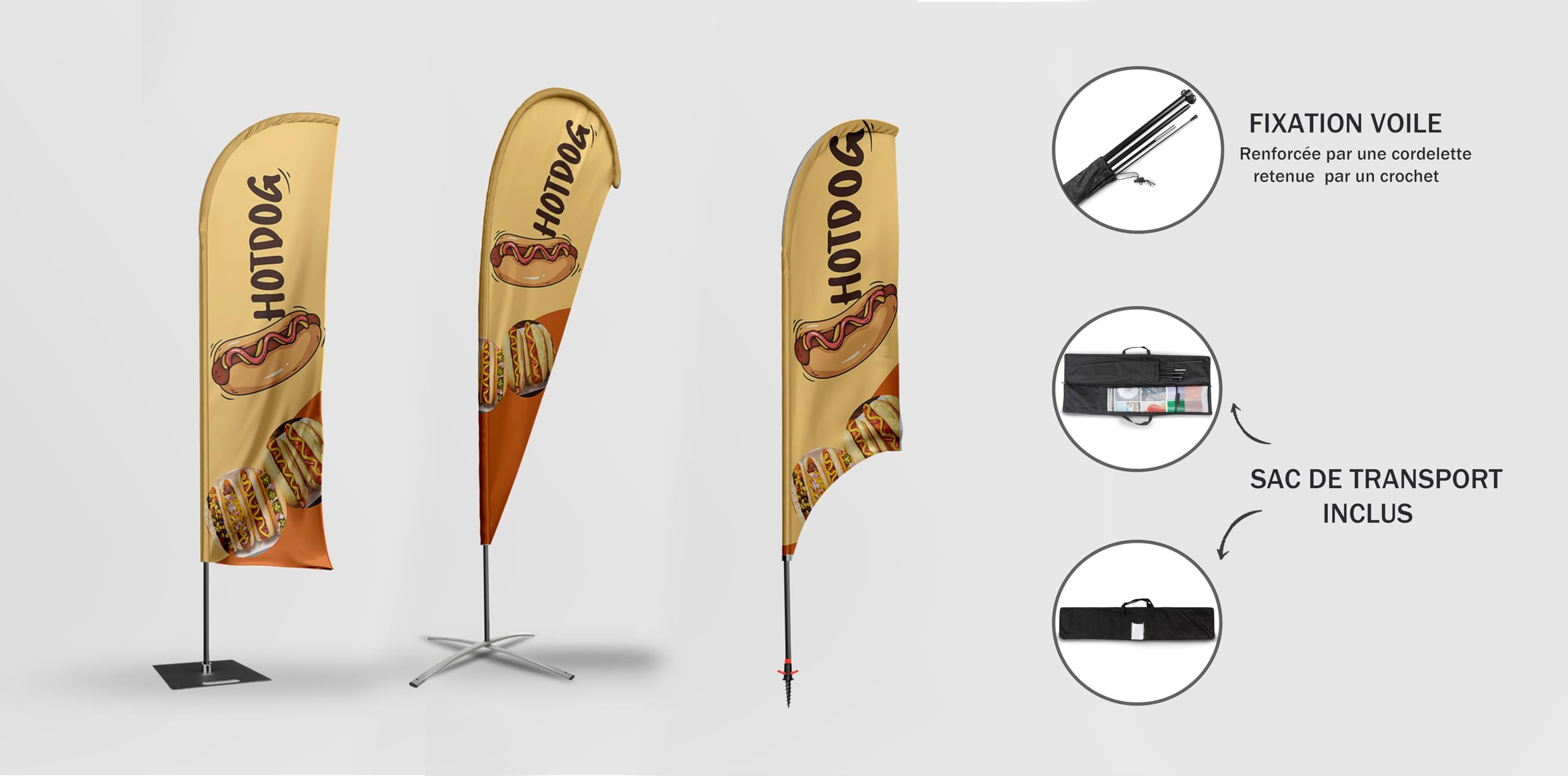Drapeau - Bannière - Oriflamme Hot dog