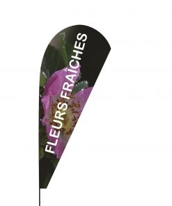 Drapeau - beach-flag - bannière - voile publicitaire - oriflamme fleurs fraiches