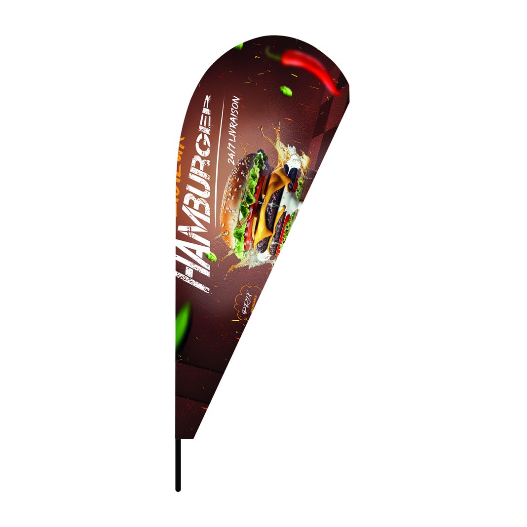 Oriflamme Hamburger - Attirez les Gourmands avec un Design Appétissant