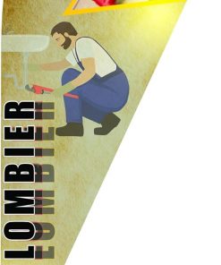 Oriflamme Thème Plombier - Attirez les Regards vers vos Services de Plomberie